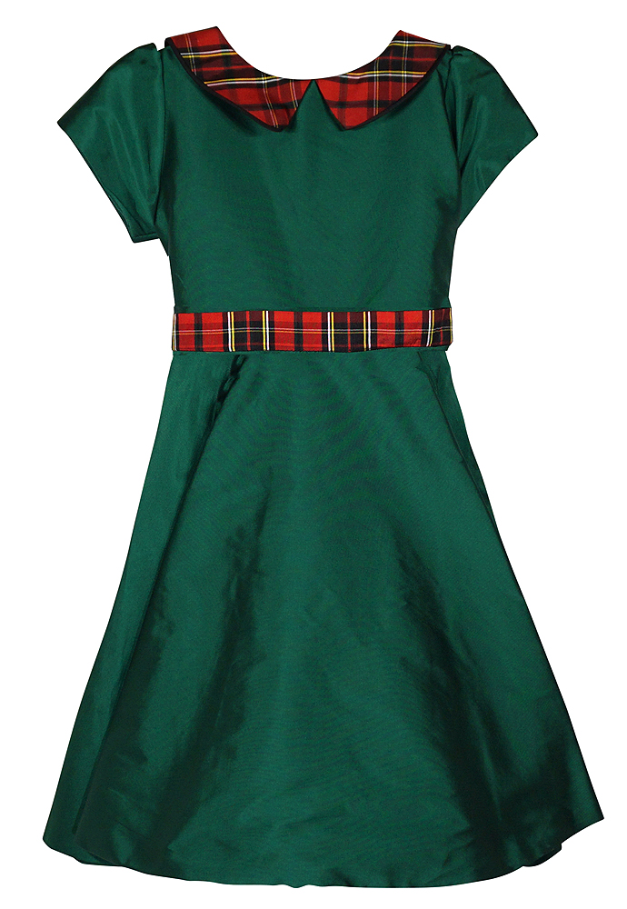 Susanne Lively Girls Emerald Green Christmas Dress Red Holiday Plaid