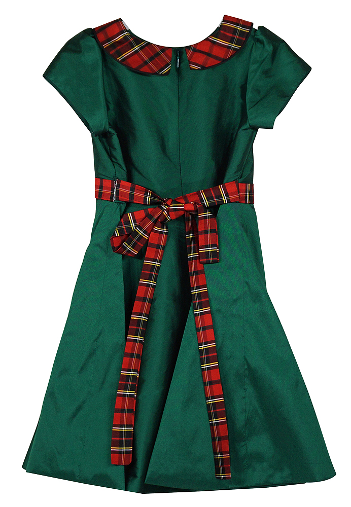Susanne Lively Girls Emerald Green Christmas Dress Red Holiday Plaid