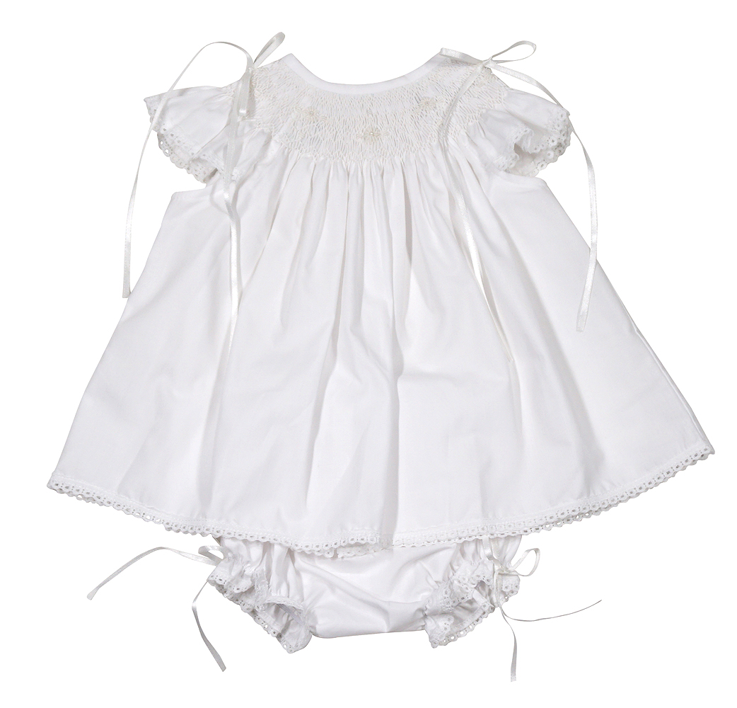 The Best Dressed Child Baby Girls Sweet White Smocked Bloomers Set