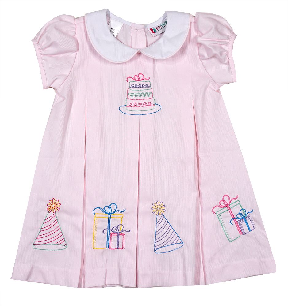 The Best Dressed Child / Lulu Girls Birthday Dress Embroidered Cake