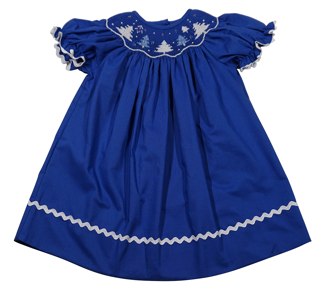 The Best Dressed Child Baby / Toddler Girls Royal Blue Smocked