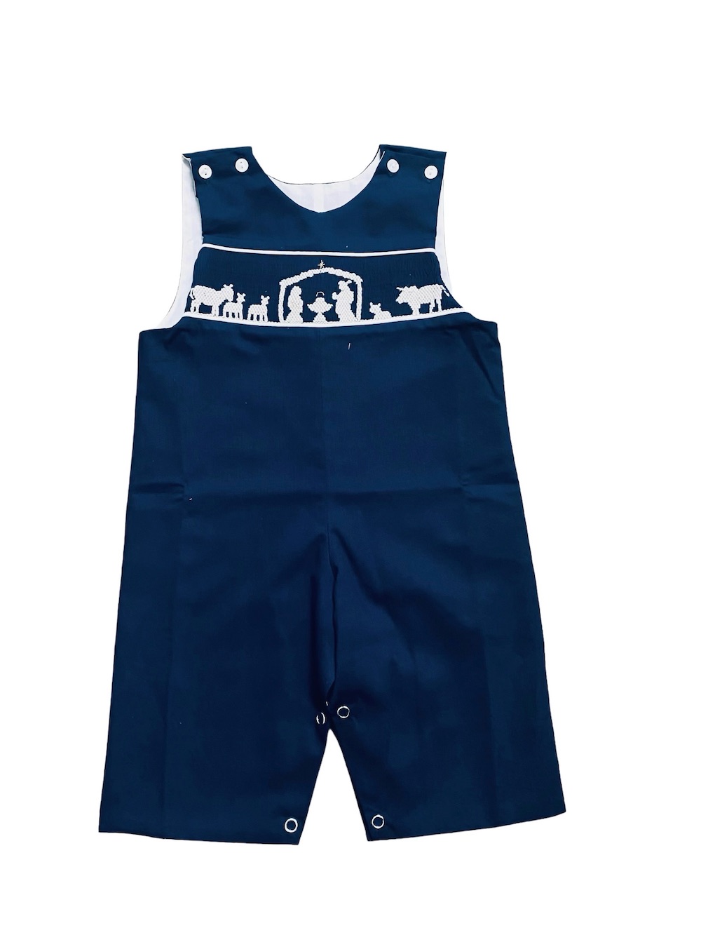 The Best Dressed Child Boys Navy Blue Smocked Nativity Longall