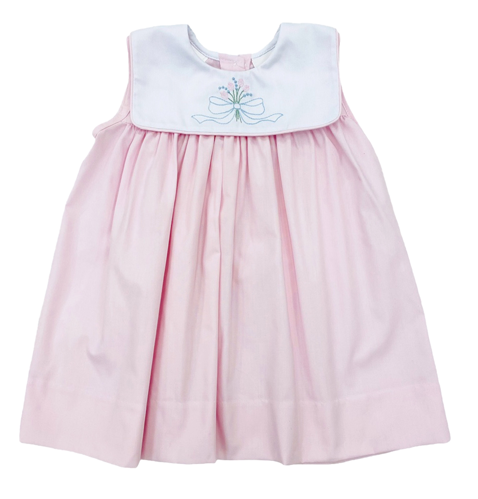 The Best Dressed Child Girls Embroidered Collar Dress Pink
