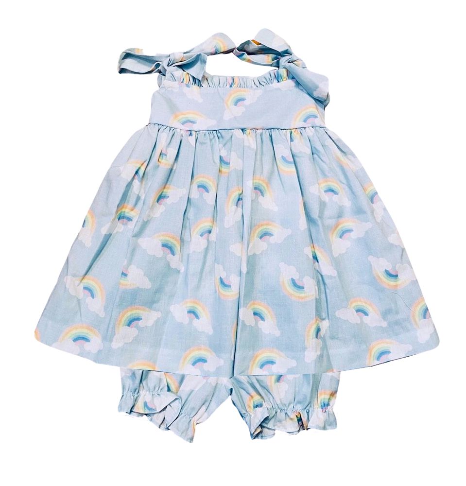 The Best Dressed Child Girls Rainbow Print Tie Bloomers Set