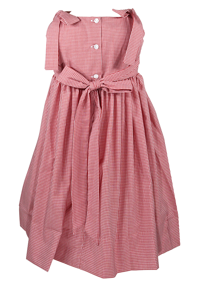 The Best Dressed Child Girls Red Gingham Smocked Patriotic Dogs Dress