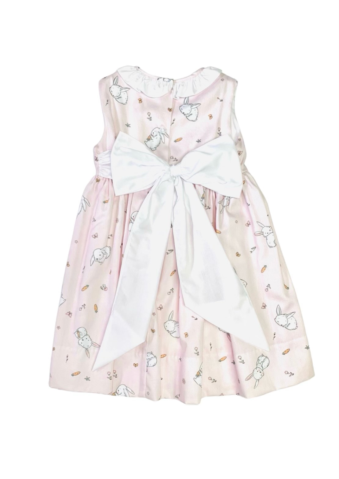 The Best Dressed Child Girls Sleeveless Dress White Sash Pink