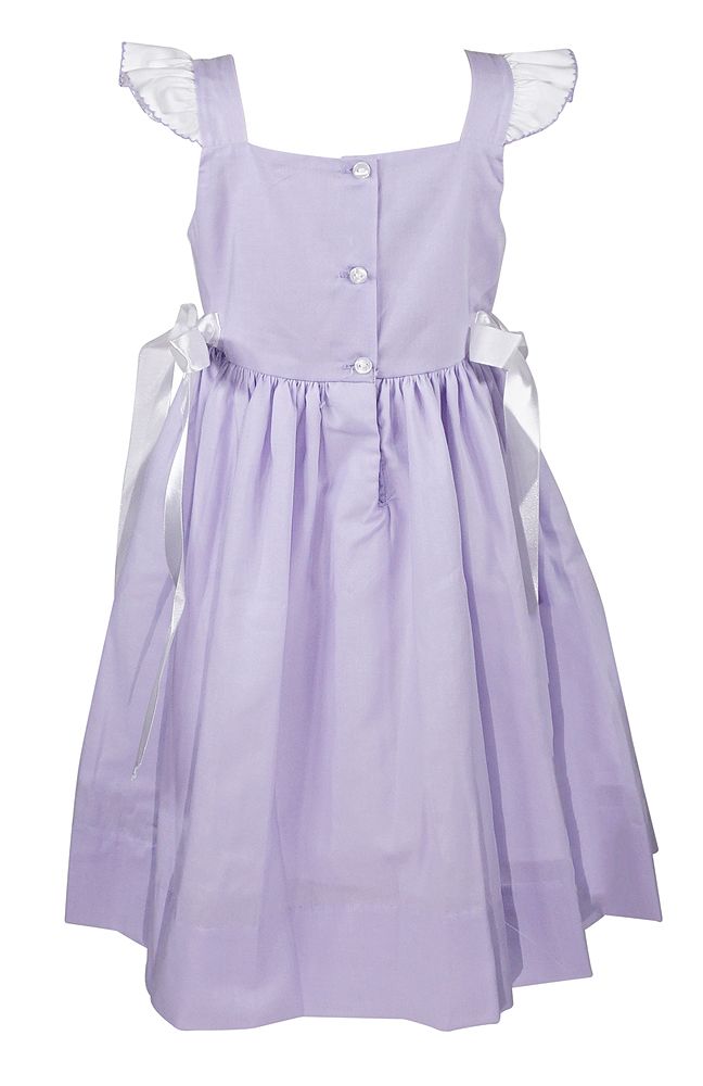 The Best Dressed Child Girls Smocked Dress Flutter Sleeves & Side