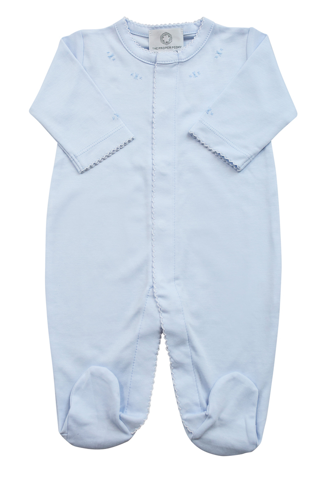 The Proper Peony Layette Baby Boys Pima Footie Blue