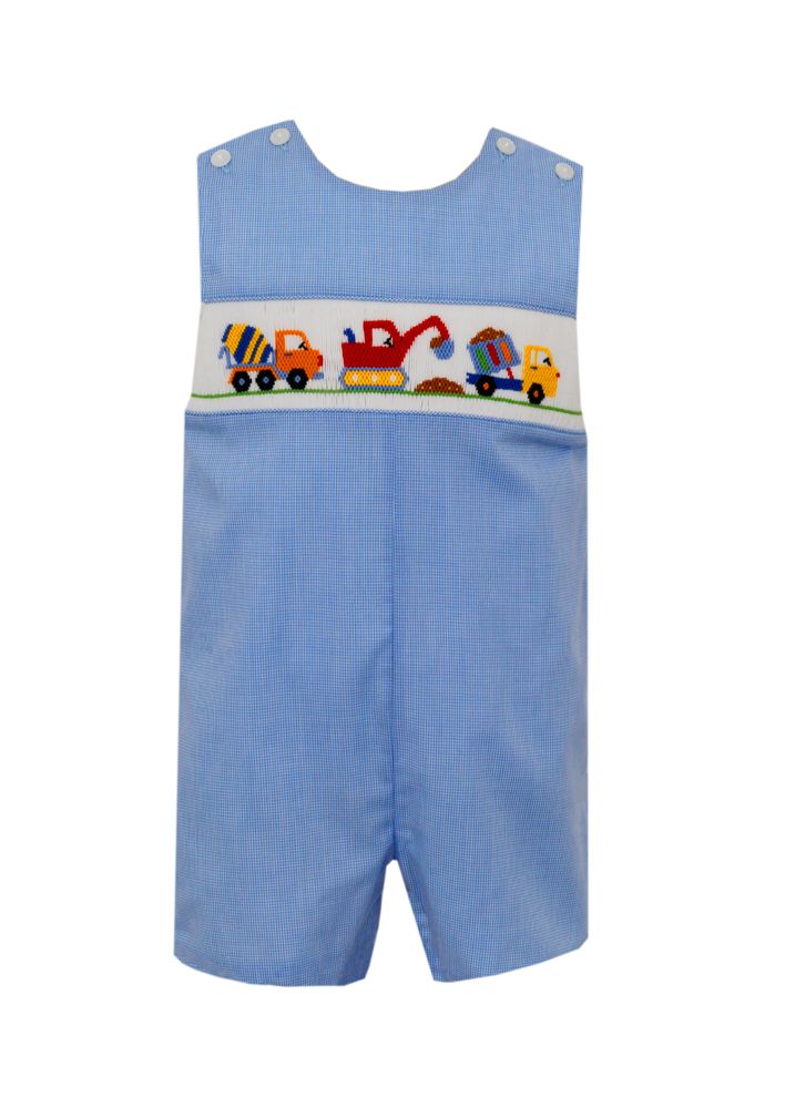 Anavini Velani Boys Periwinkle Blue Check Jon Jon Smocked