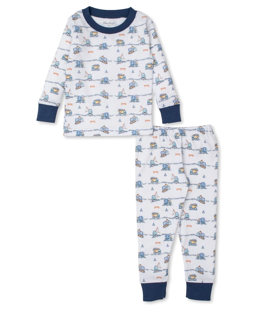 Kissy Kissy Boys Long Pajamas Blue Construction Truck Junction