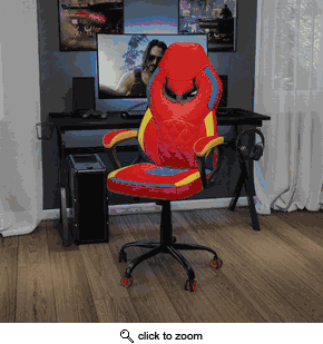Ergonomic Adjustable Computer Chair with Red Dual Wheel Casters