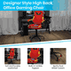 Ergonomic Adjustable Computer Chair with Red Dual Wheel Casters