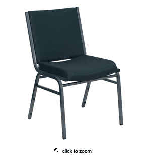 Reception/Stack Chair with Green Patterned Fabric