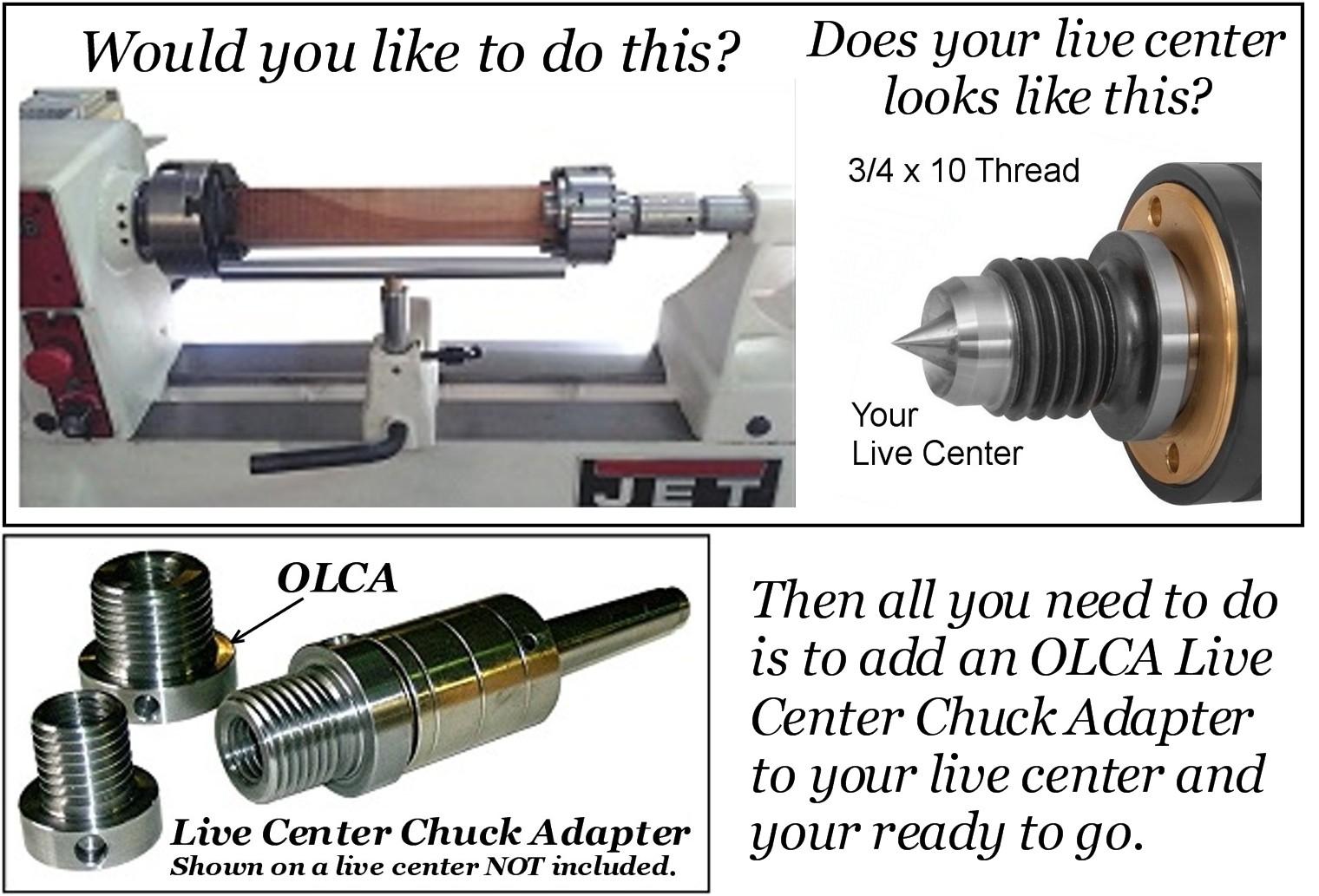 LIVE CENTER CHUCK ADAPTERS