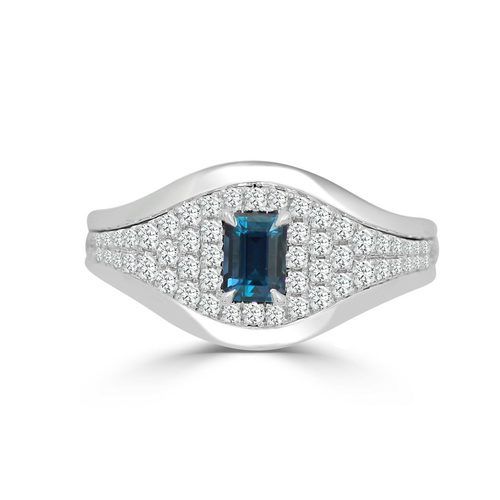 0.59 Alexandrite & Diamond Row Accents One of A Kind Ring