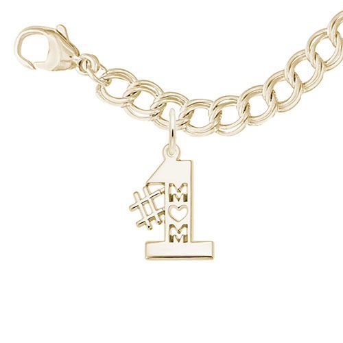 #1 Mom Bracelet Set - 14K Gold  - 27-6179-21-14K