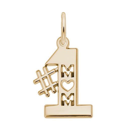 #1 Mom Charm  - Gold Plated  - 10-7289-0-GP