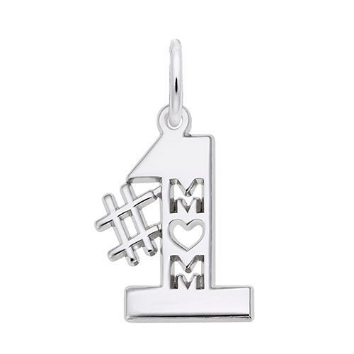 #1 Mom Charm  - Sterling Silver  - 10-7289-0-SS
