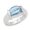 10.5x8x5 Step Top Barrel Swirl Blue Topaz Ring - 70170bt-ss