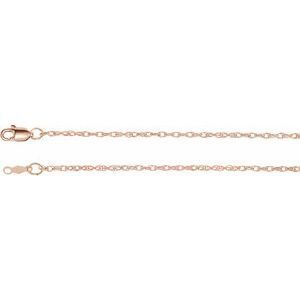 10K Rose 1.5 mm Solid Rope 20" Chain with Lobster Clasp - CH473:120:P