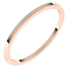 10K Rose 1 mm Flat Band Size 17.5 - F17.5:157:P
