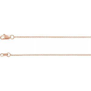 10K Rose 1 mm Solid Cable 20" Chain   - CH1015:1026:P