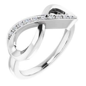 10K White .05 CTW Diamond Infinity-Inspired Ring - 651086:60004:P