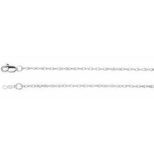 10K White 1.5 mm Solid Rope 20" Chain with Lobster Clasp - CH473:118:P