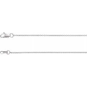 10K White 1 mm Solid Cable 24" Chain   - CH1015:1030:P