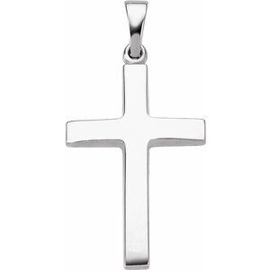 10K White 23x15.9 mm Cross Pendant  - R41279:3054180:P