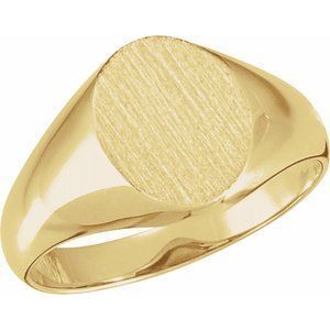 10K Yellow 10x8 mm Oval Signet Ring - 5758:123692:P
