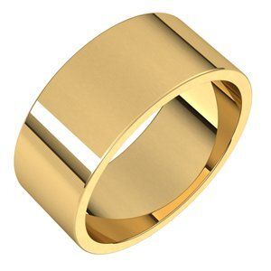 10K Yellow 8 mm Flat Band Size 15 - F15:114711:P