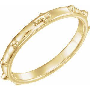 10K Yellow Rosary Ring Size 12 - R16603:101477:P
