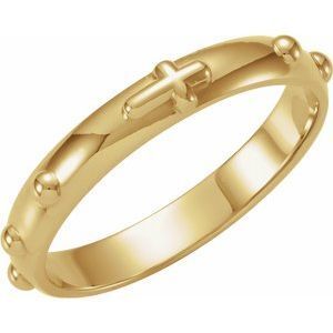 10K Yellow Rosary Ring Size 5  - R16644:166277:P