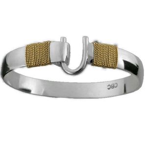 10mm Caribbean Hook Bracelet W/14ky Gold Double Wraps 8.0 Inch - C102CW80