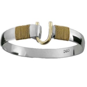 10mm Caribbean Hook Bracelet W/14ky Gold Head Gold Wraps 8.0 Inch - C102CW280