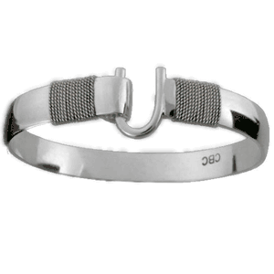 10mm Silver Hook Bracelets Double Wraps 7.5 - S102W75