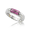 10x4 Bag Chkbd Rhodolite Ring - 70409rh-ss - Sterling Silver