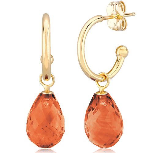 14K Gold 1.5 x 12mm with 10 x 7 American Fire Opal Earrings