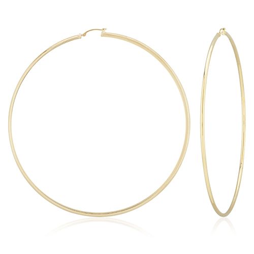 14K Gold 1.5 x 70mm S/D Hoop Earrings