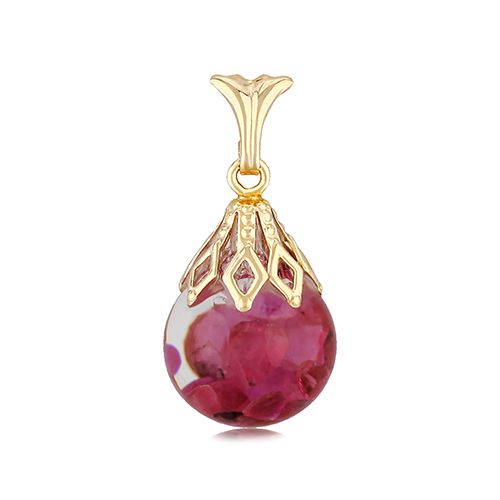 14K Gold 10mm Floating Ruby Pendant - 05-193-RU