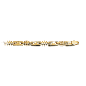 14k Gold 2-Toned H 7 Inch Bracelet - 528