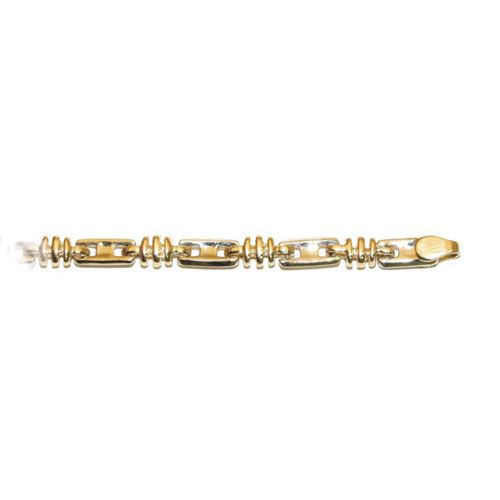 14k Gold 2-Toned H 7 Inch Bracelet - 528
