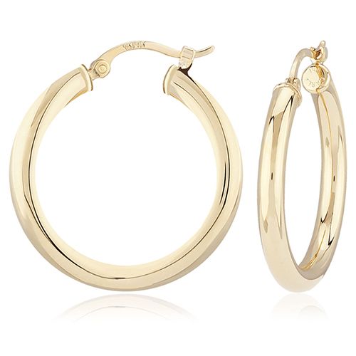 14K Gold 3 x 25mm S/D Tube Earrings