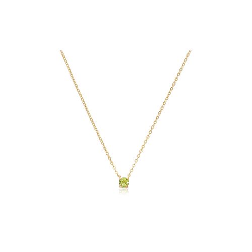14K Gold 4mm Gen Peridot Necklace