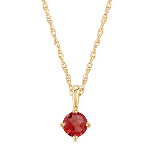 14K Gold 4mm Gen Ruby Necklace - 05-812-07