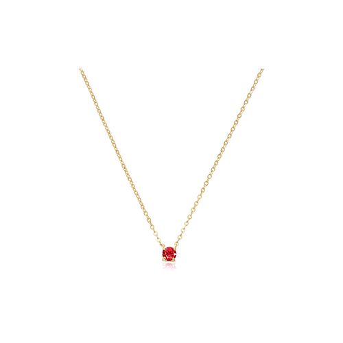 14K Gold 4mm Gen Ruby Necklace
