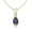 14K Gold 7 x 5 Amethyst with Diamonds Pendant
