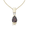 14K Gold 7 x 5 Garnet with Diamonds Pendant