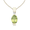 14K Gold 8 x 6 Peridot with .04 Diamond Pendant